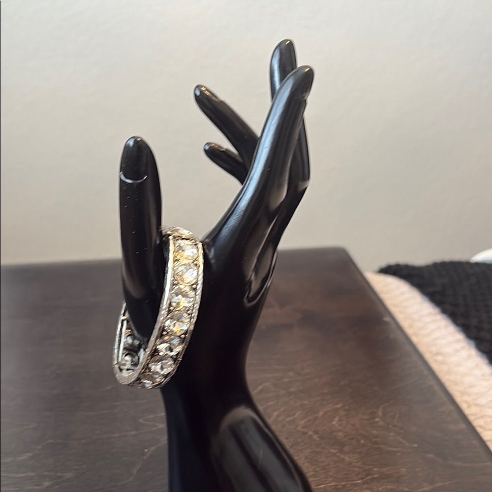 Silver and rhinestone Circular Bracelet